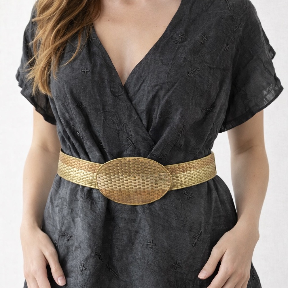 Vintage Golden and Brass Woven Belt